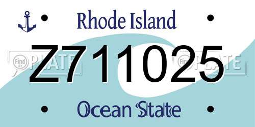Z711025 Rhode Island License Plate