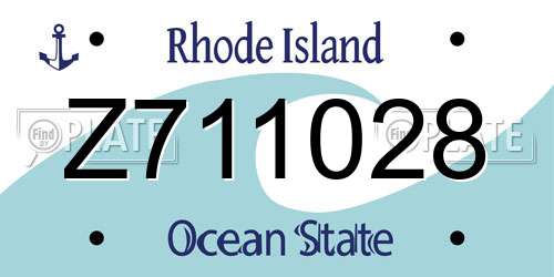 Z711028 Rhode Island License Plate