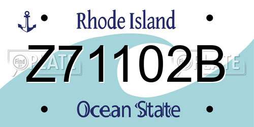 Z71102B Rhode Island License Plate