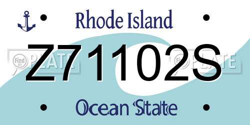 Z71102S Rhode Island License Plate