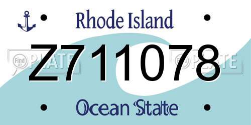 Z711078 Rhode Island License Plate