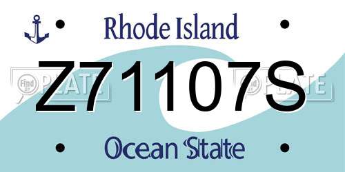 Z71107S Rhode Island License Plate
