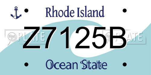 Z7125B Rhode Island License Plate