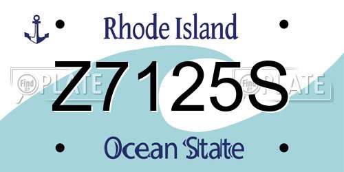 Z7125S Rhode Island License Plate