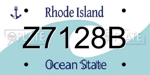 Z7128B Rhode Island License Plate