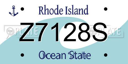 Z7128S Rhode Island License Plate