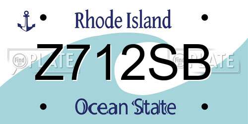 Z712SB Rhode Island License Plate