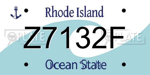 Z7132F Rhode Island License Plate