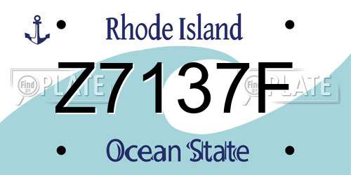 Z7137F Rhode Island License Plate
