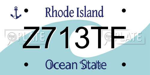 Z713TF Rhode Island License Plate