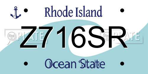 Z716SR Rhode Island License Plate