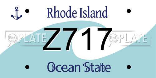Z717 Rhode Island License Plate