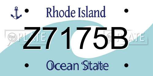 Z7175B Rhode Island License Plate