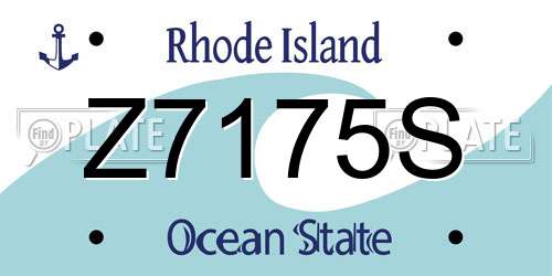 Z7175S Rhode Island License Plate
