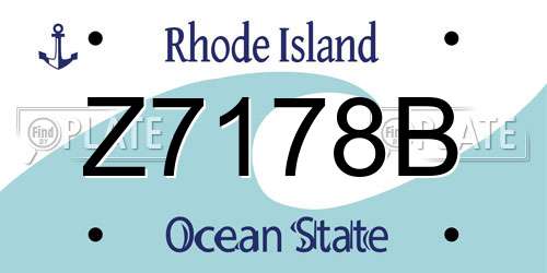 Z7178B Rhode Island License Plate