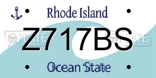 Z717BS Rhode Island License Plate