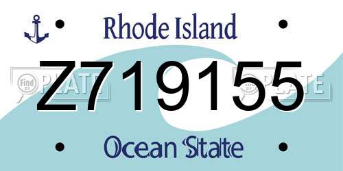 Z719155 Rhode Island License Plate