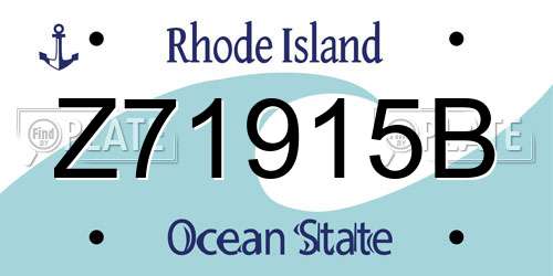 Z71915B Rhode Island License Plate