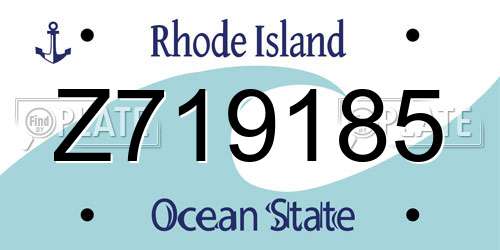 Z719185 Rhode Island License Plate
