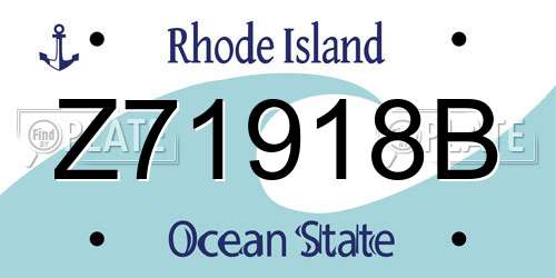 Z71918B Rhode Island License Plate