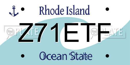 Z71ETF Rhode Island License Plate