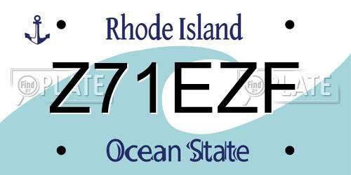 Z71EZF Rhode Island License Plate