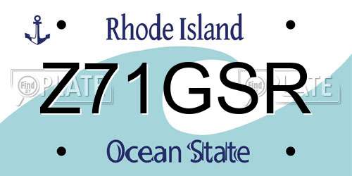Z71GSR Rhode Island License Plate