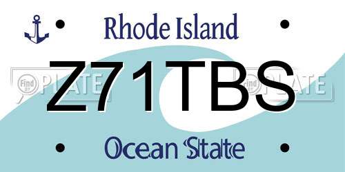 Z71TBS Rhode Island License Plate