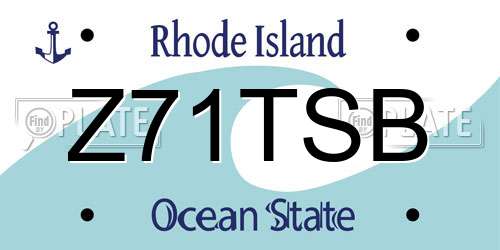 Z71TSB Rhode Island License Plate
