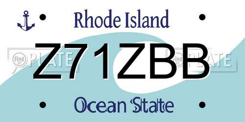 Z71ZBB Rhode Island License Plate