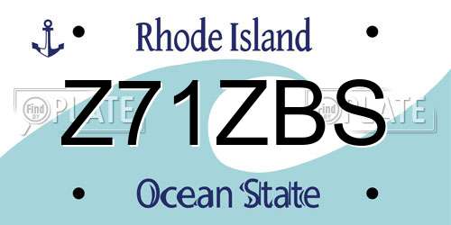 Z71ZBS Rhode Island License Plate
