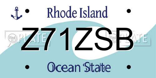 Z71ZSB Rhode Island License Plate