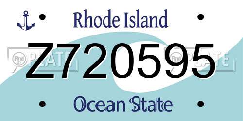 Z720595 Rhode Island License Plate