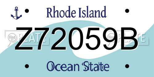 Z72059B Rhode Island License Plate
