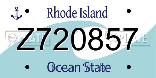 Z720857 Rhode Island License Plate