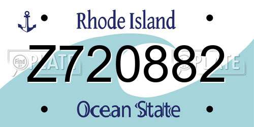 Z720882 Rhode Island License Plate