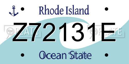 Z72131E Rhode Island License Plate