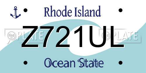 Z721UL Rhode Island License Plate