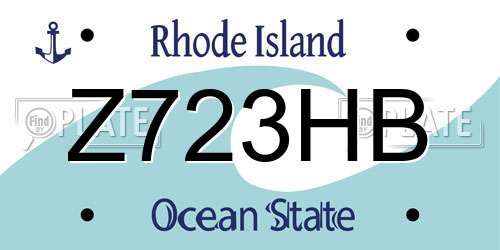 Z723HB Rhode Island License Plate