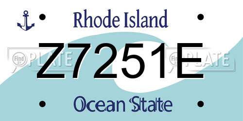 Z7251E Rhode Island License Plate