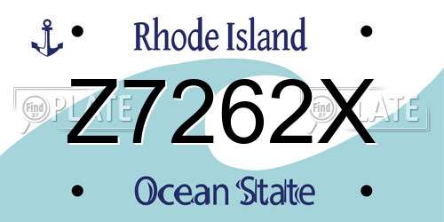 Z7262X Rhode Island License Plate