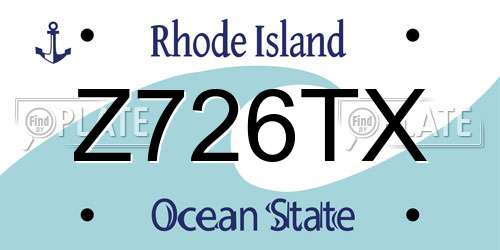 Z726TX Rhode Island License Plate