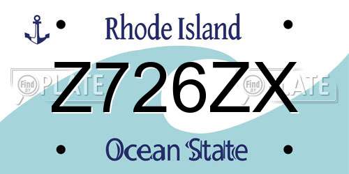 Z726ZX Rhode Island License Plate