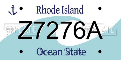 Z7276A Rhode Island License Plate