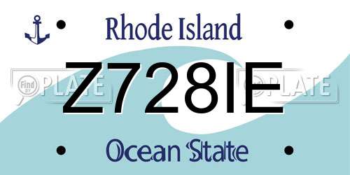 Z728IE Rhode Island License Plate