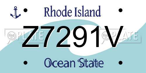Z7291V Rhode Island License Plate
