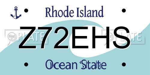 Z72EHS Rhode Island License Plate