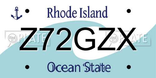 Z72GZX Rhode Island License Plate