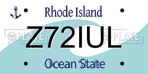 Z72IUL Rhode Island License Plate