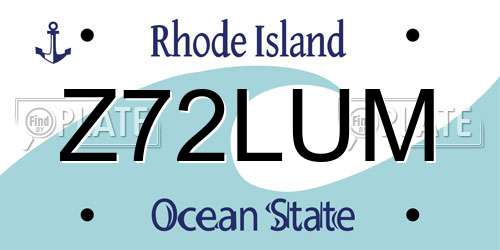 Z72LUM Rhode Island License Plate